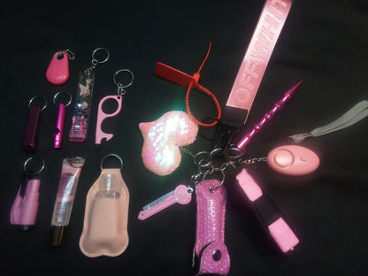 Light Pink Heart Power Safety Keychain Bundle