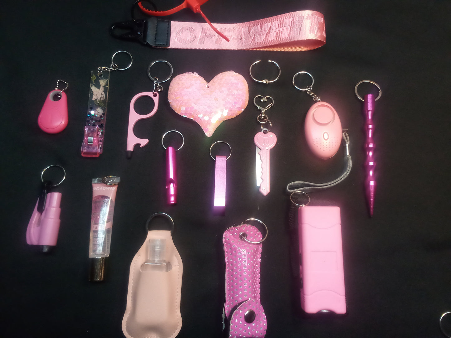 Light Pink Heart Power Safety Keychain Bundle