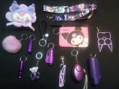 Kuromi Safety Keychain Set