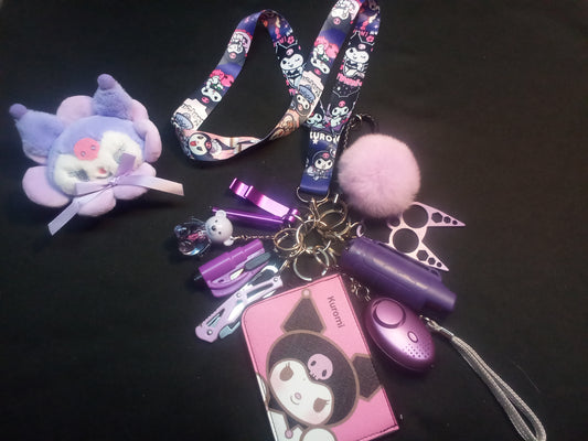 Kuromi Safety Keychain Set