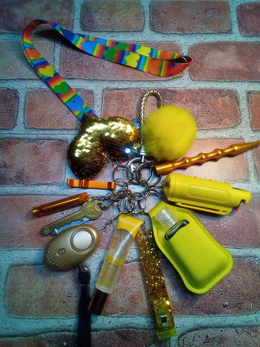 Heart of Gold Safety Keychain Set (Yellow and Gold)