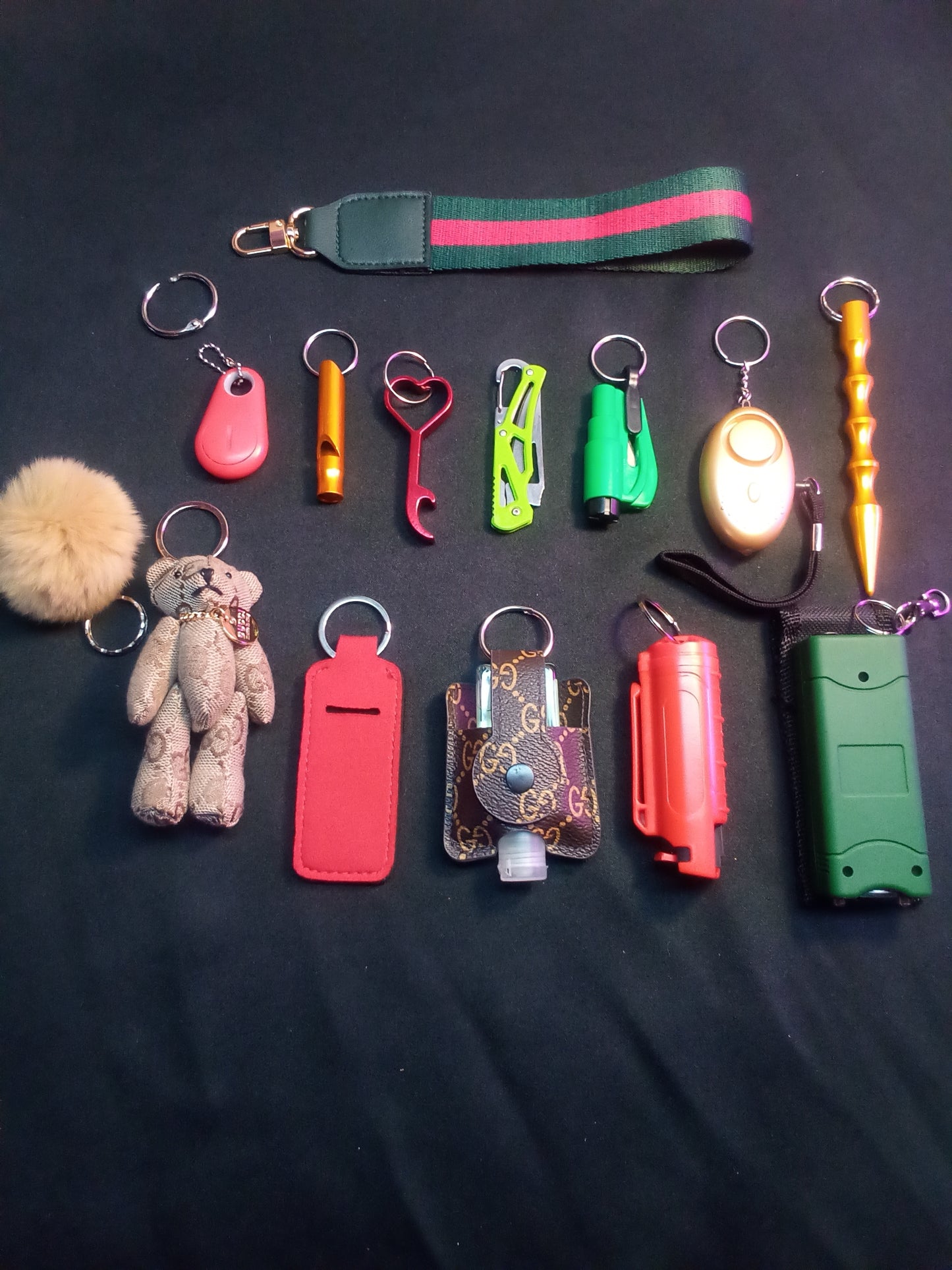 Designer Inspired Safety Keychain Set (Green)